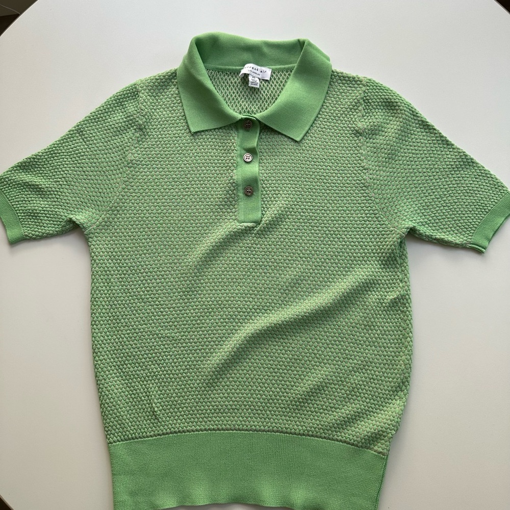 Green Textured Polo Shirt